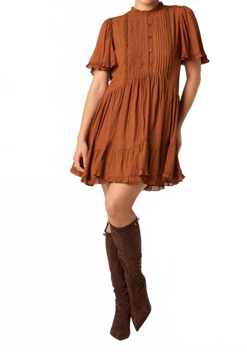 NEW ASTR randi dress in chestnut